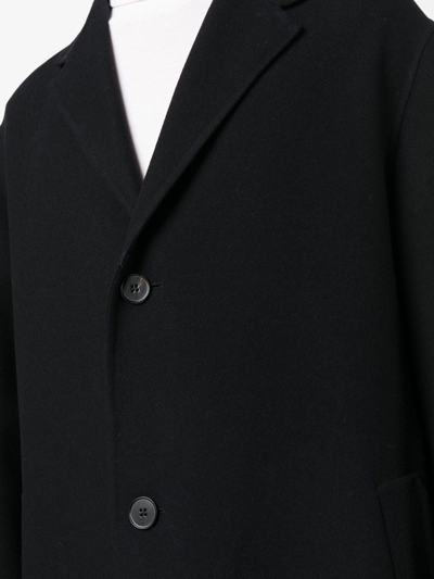 Jil Sander Semi-lined Double-breasted Virgin Wool Coat In Black