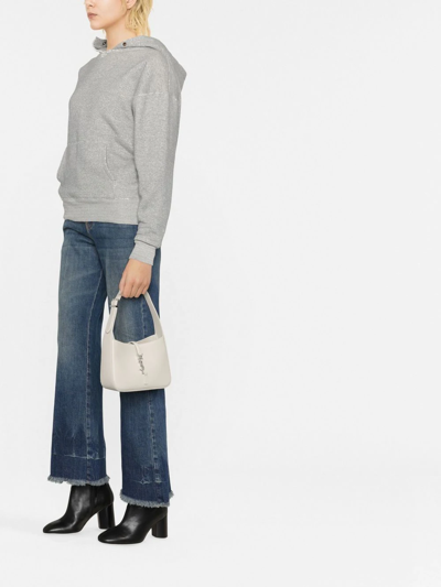 Saint Laurent Oversize Grunge Université Cotton Logo Graphic Hoodie In Grau