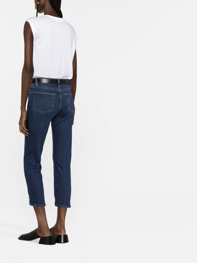 Shop Frame Le Crop Mini Bootleg Jeans In Blau