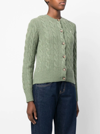 Shop Polo Ralph Lauren Cable-knit Cardigan In Grün