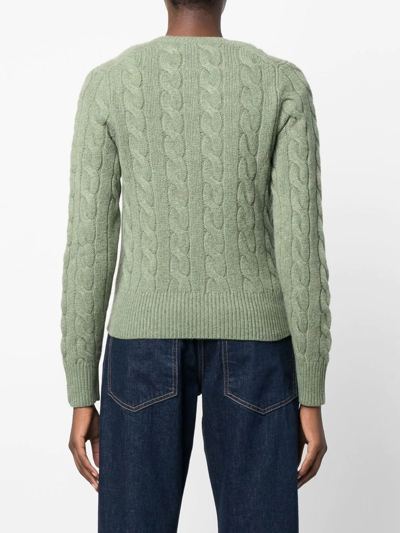 Shop Polo Ralph Lauren Cable-knit Cardigan In Grün