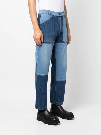 Shop Etro Patchwork Straight-leg Jeans In Blau