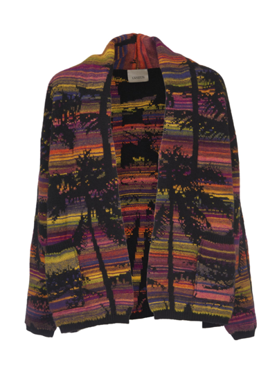 Shop Laneus Tropical Open Cardigan In Multicolor