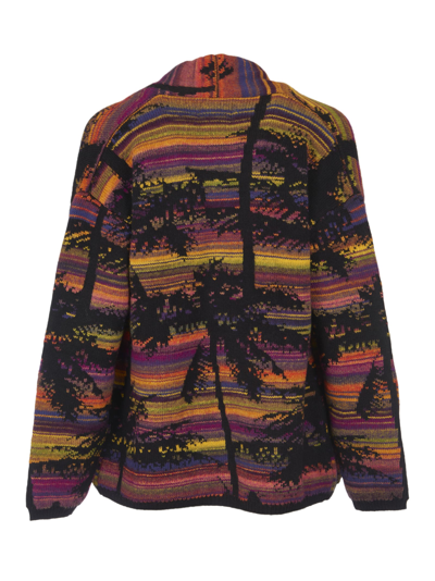 Laneus Stripe Detail Open Front Cardigan In Multicolor