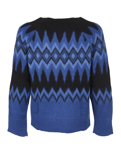 Shop Laneus Round Neck Sweater In Blue