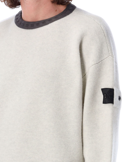 Shop Stone Island Shadow Project Contrast Collar Sweater In Plaster