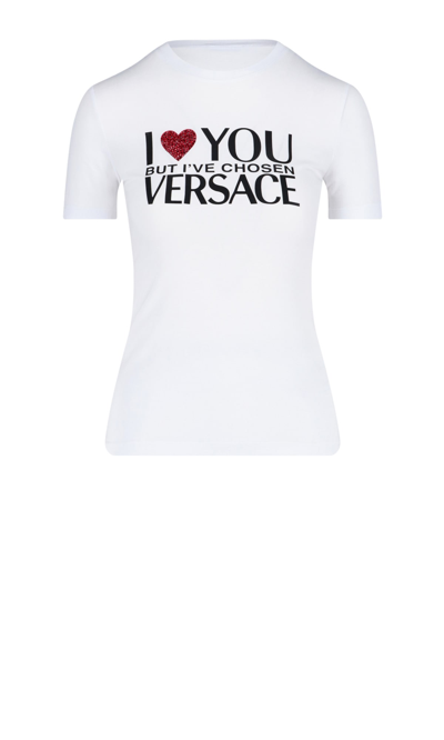 Shop Versace T-shirt In White