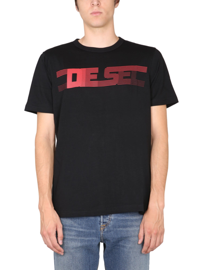 Diesel T-just-e19 Logo-print T-shirt In Nero | ModeSens