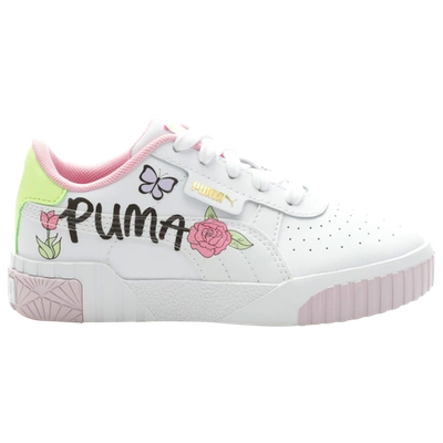 Shop Puma Girls  Cali Bouquet In White/pink/green