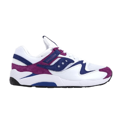 Pre-owned Saucony Grid 9000 Premium Suede 'white Purple'