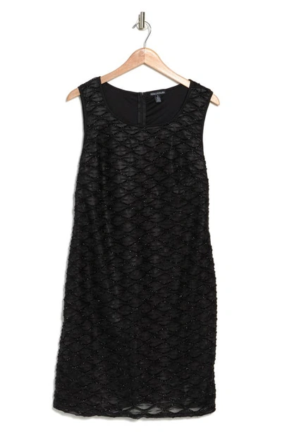 Nina Leonard Sparkle Lattice Sheath Dress In Black