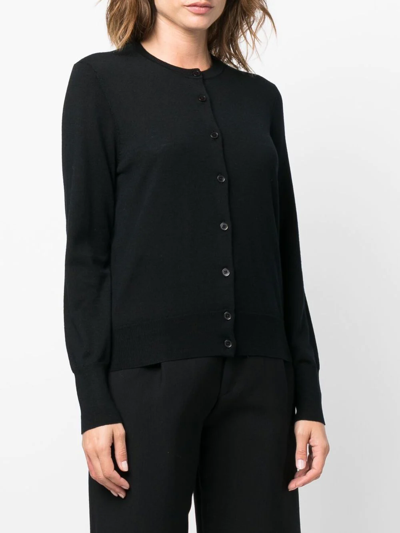 Filippa K Merino Long-sleeve Cardigan In Schwarz