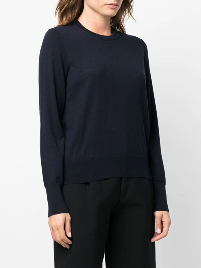 Filippa K Merino Round Neck Sweater In Blau