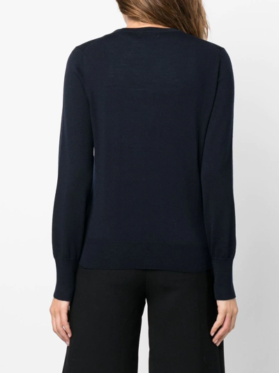 Shop Filippa K Wool Fine-knit Top In Blau