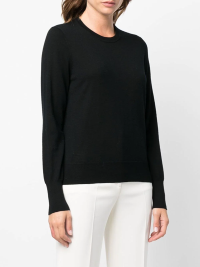 Shop Filippa K R-neck Fine-knit Jumper In Schwarz