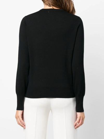 Shop Filippa K R-neck Fine-knit Jumper In Schwarz