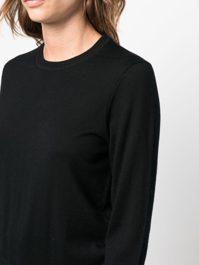 Shop Filippa K R-neck Fine-knit Jumper In Schwarz