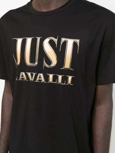 Shop Just Cavalli Logo-print Short-sleeve T-shirt In Black