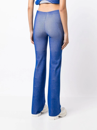 Shop Dion Lee Cut-out Detail Knit Trousers In Blau