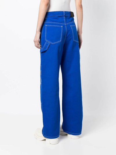 Shop Dion Lee Panelled Straight-leg Cut Jeans In Blau