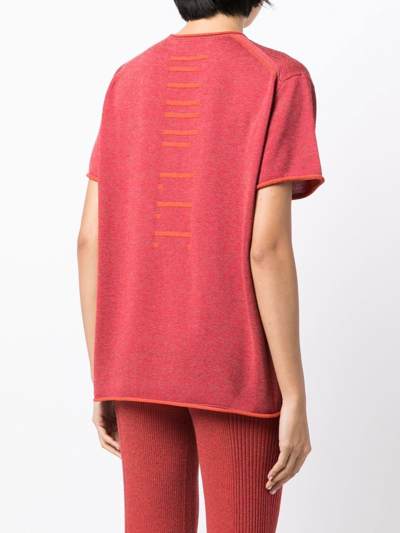 Shop Dion Lee Rolled-trim Detail T-shirt In Rot