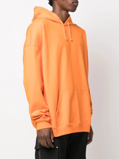 Shop Vetements Embroidered-logo Detail Hoodie In Orange