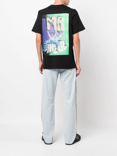 Shop Martine Rose Rear Graphic-print T-shirt In Black