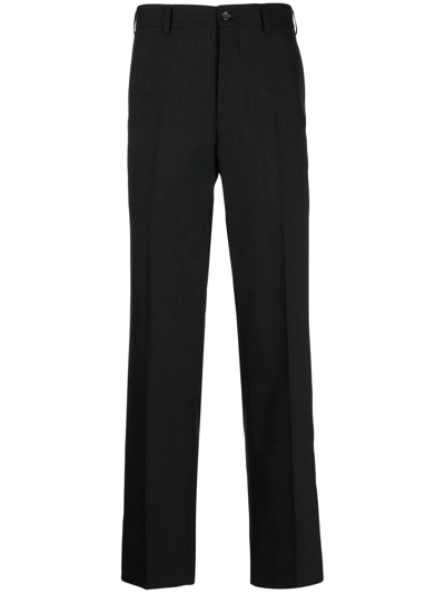 Comme Des Garçons Homme Deux Pinstripe-print Tailored Trousers In Schwarz