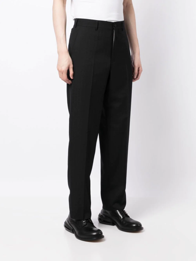 Shop Comme Des Garçons Homme Deux Pinstripe-print Tailored Trousers In Schwarz