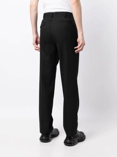 Comme Des Garçons Homme Deux Pinstripe-print Tailored Trousers In Schwarz