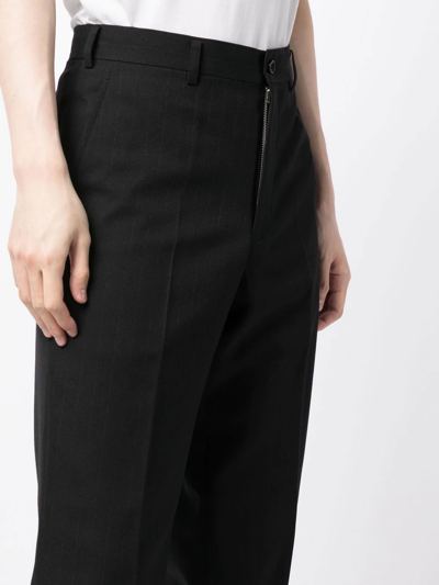 Shop Comme Des Garçons Homme Deux Pinstripe-print Tailored Trousers In Schwarz