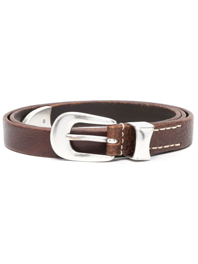 Shop Our Legacy Western Leather Buckle Belt In Brown