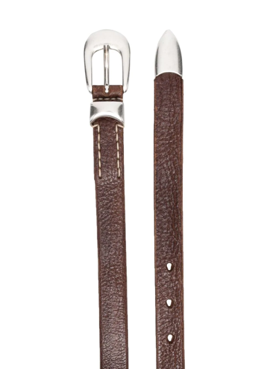 Our Legacy 2cm Full-grain Leather Belt In Brown