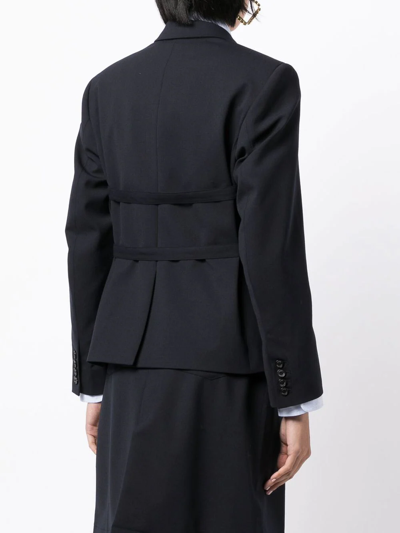 Rokh Buckled-waistband Detail Blazer In Blau