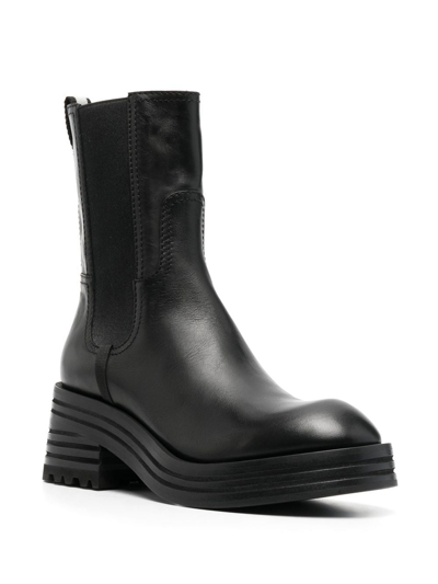Shop Premiata Leather 70mm Chelsea Boots In Schwarz