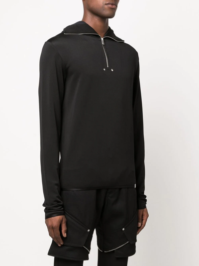 Alyx Shell-trimmed Jersey Half-zip Hoodie In Schwarz
