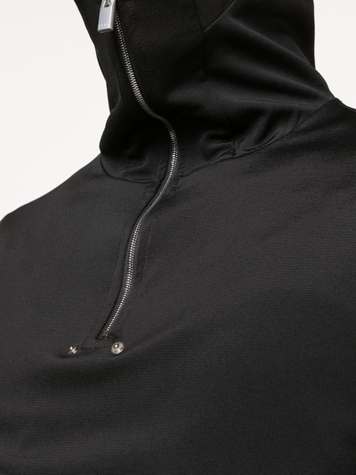 Alyx Shell-trimmed Jersey Half-zip Hoodie In Schwarz