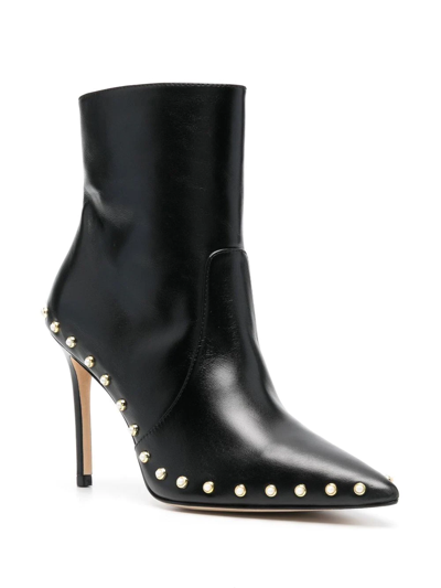 Shop Stuart Weitzman Pearl-detail 110mm Leather Boots In Schwarz