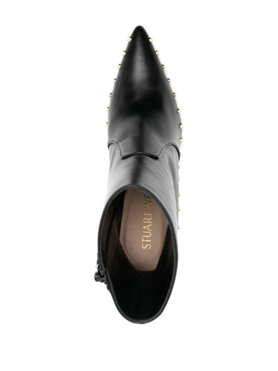 Shop Stuart Weitzman Pearl-detail 110mm Leather Boots In Schwarz
