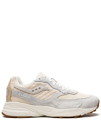 Shop Saucony 3d Grid Hurricane "blank Canvas" Sneakers In Neutrals