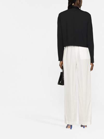 Off-white Single-breasted Cropped Blazer In Black