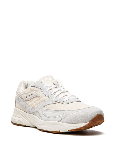 Shop Saucony 3d Grid Hurricane "blank Canvas" Sneakers In Neutrals