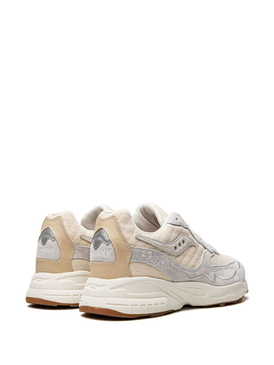 Shop Saucony 3d Grid Hurricane "blank Canvas" Sneakers In Neutrals