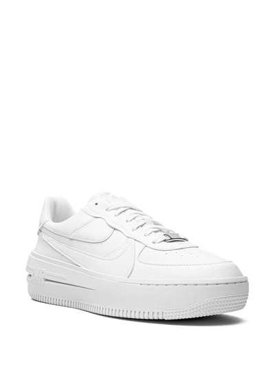 Shop Nike Air Force 1 Platform "triple-white" Sneakers