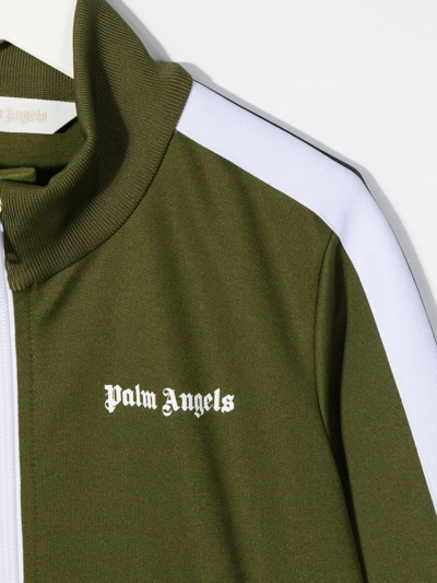 Shop Palm Angels Logo-print Track Jacket In Green