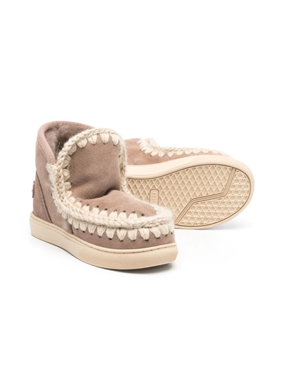 Mou Suede Eskimo Boots In Neutrals