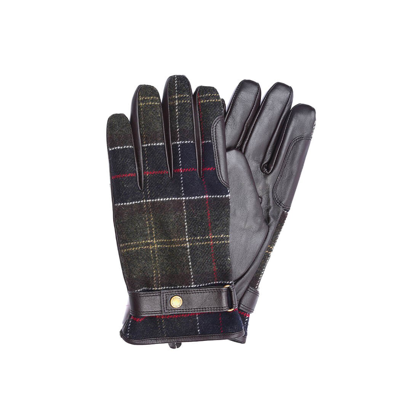 Shop Barbour Newbrough Tartan Gloves In Brown