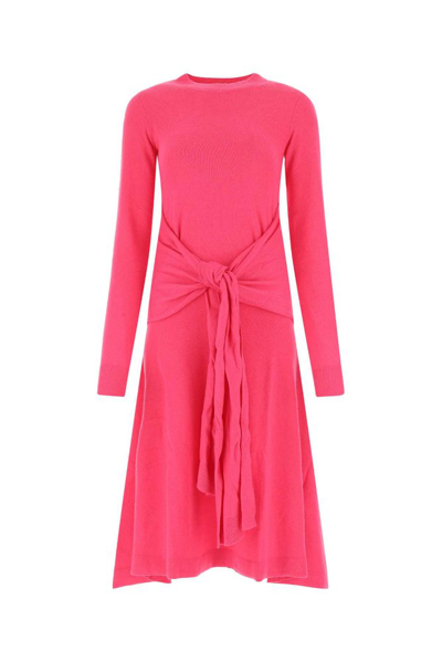 Shop Jw Anderson Knot Detailed Crewneck Dress In Pink