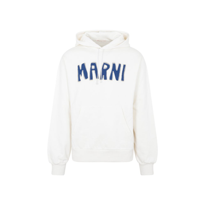 Shop Marni Logo Detailed Drawstring Hoodie