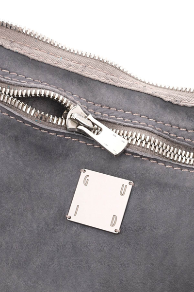 Shop Guidi Leather Travel Bag In Grey